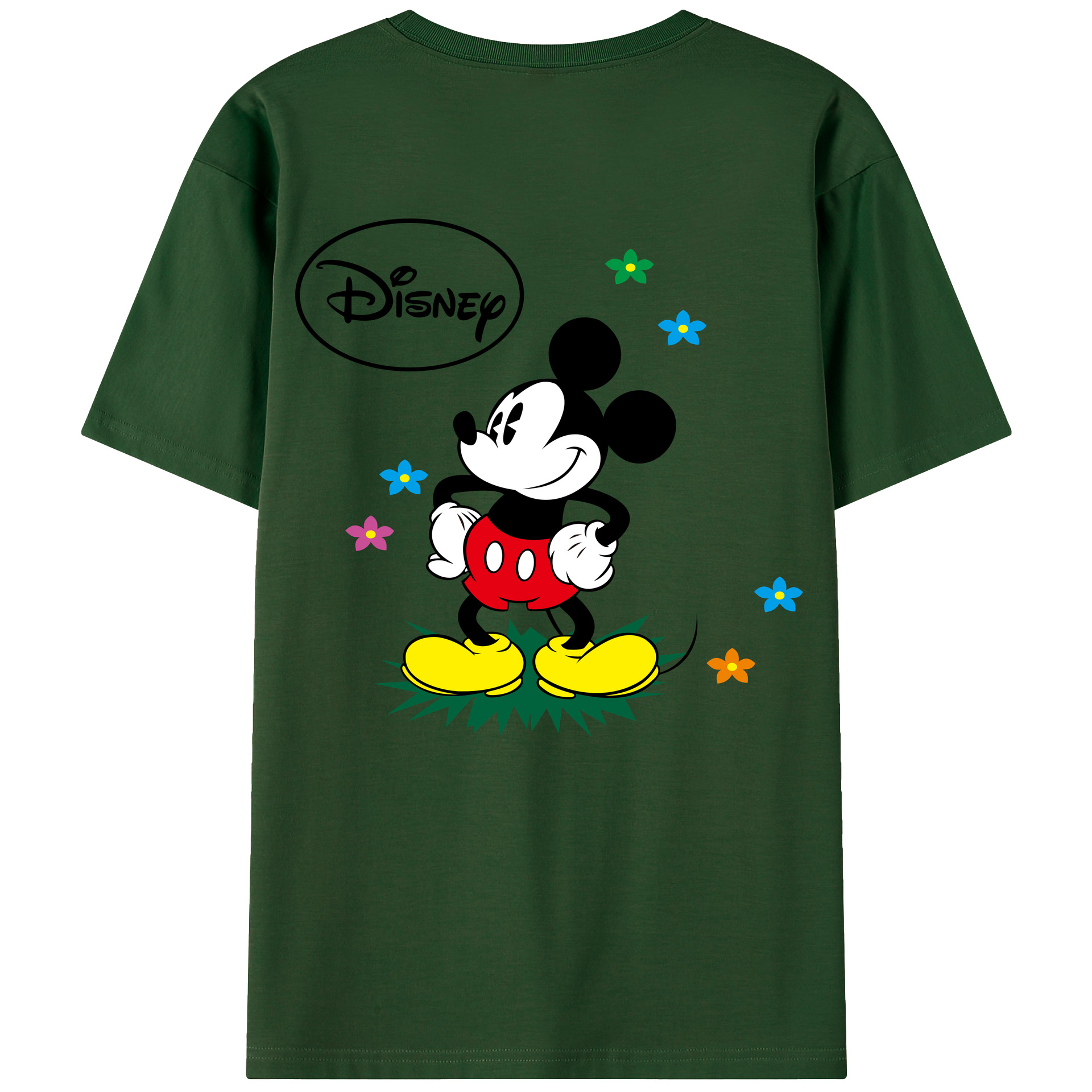 （画像用） ミッキーマウス Mickey Mouse 綿100％半袖Tシャツ（背面プリント）